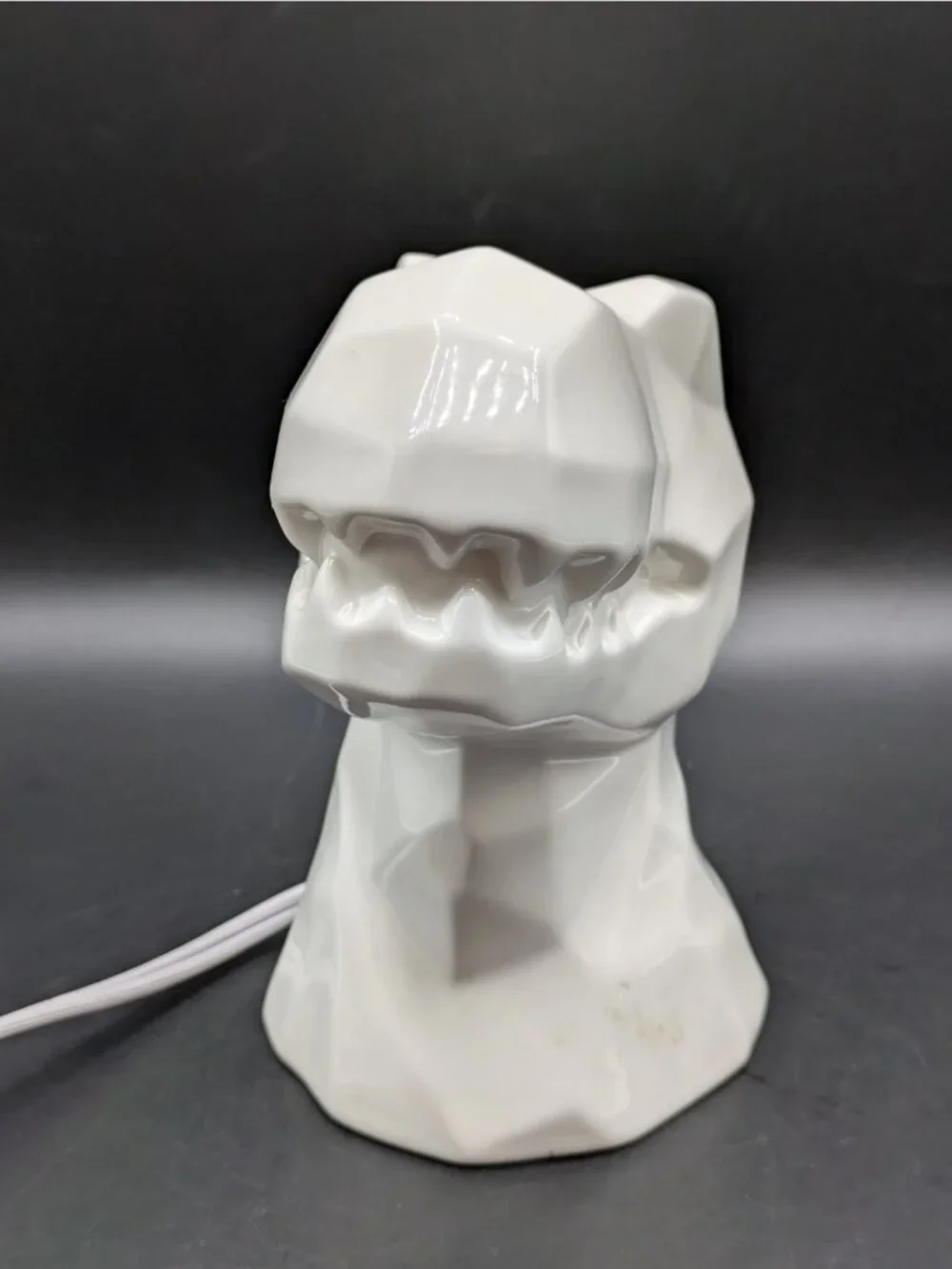 T-Rex Dinosaur Head Night Light Lamp White Ceramic Target 6.5